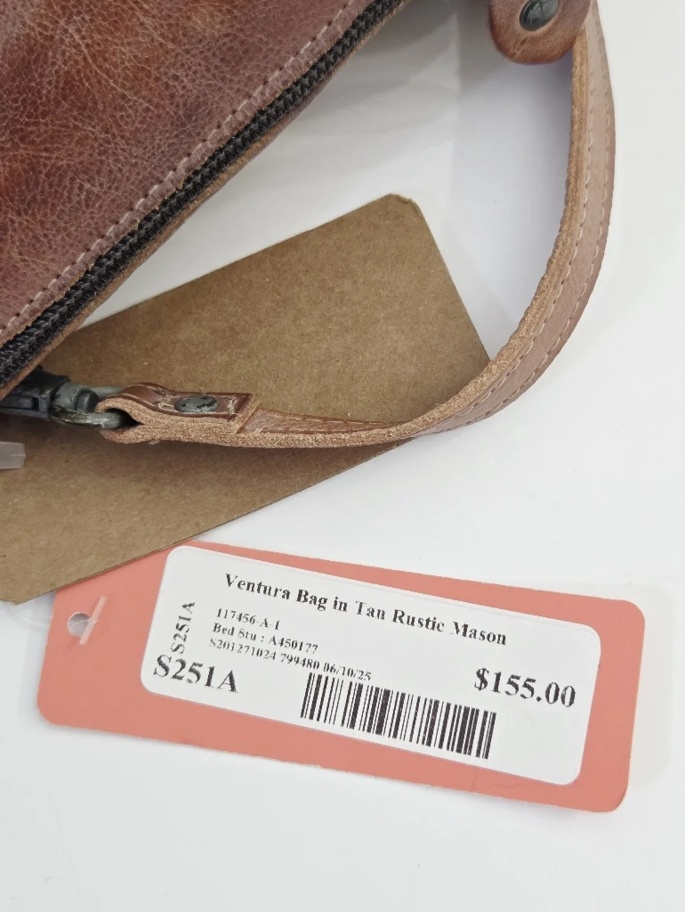 NWT BED STU BEDSTU VENTURA BAG - TAN RUSTIC MASON